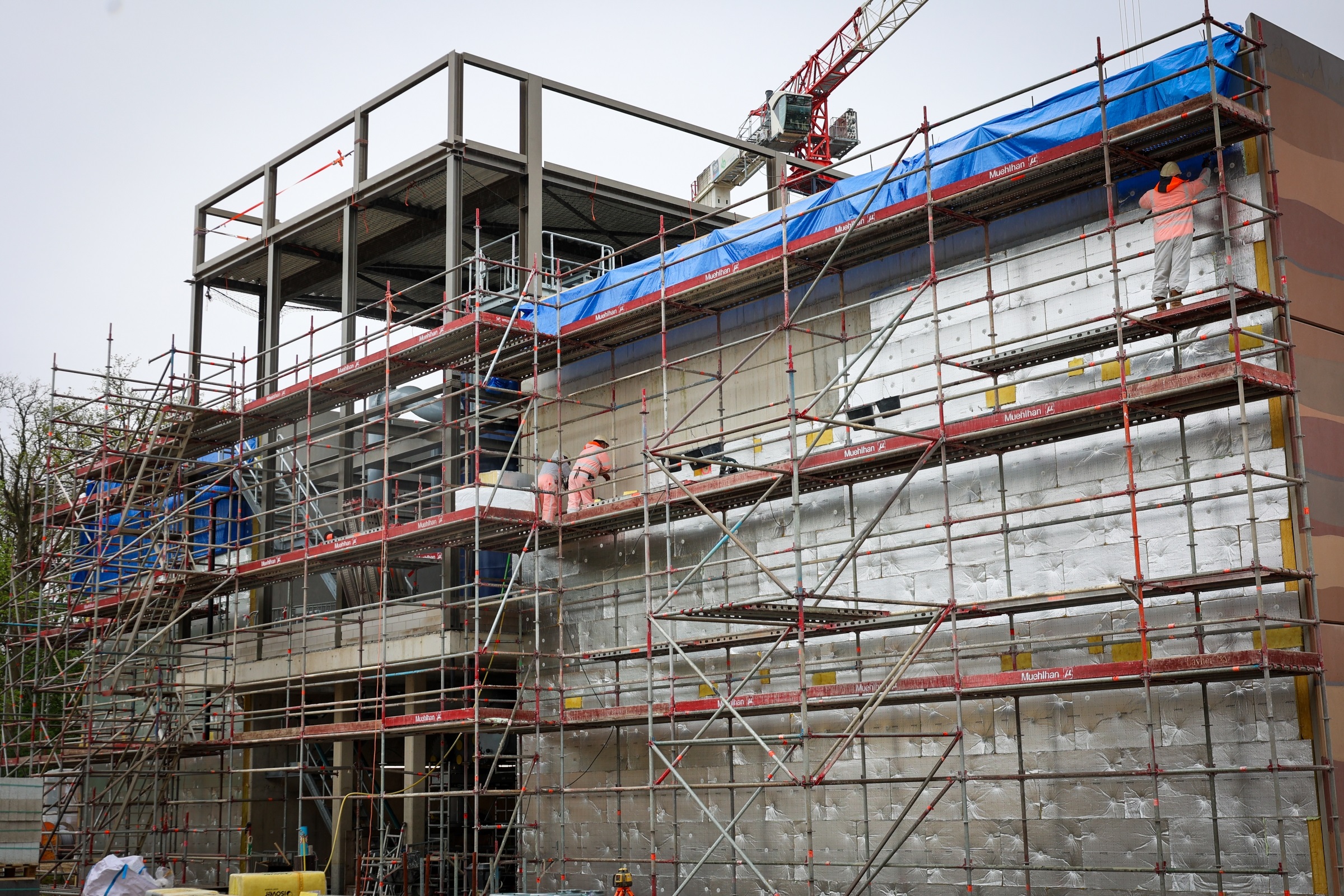 Werkzaamheden zuiveringsgebouw nieuwbouw buiten