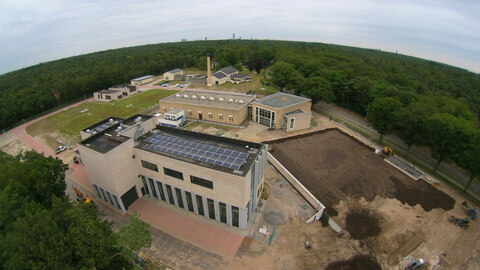 Luchtfoto drinkwaterproductiebedrijf Tilburg